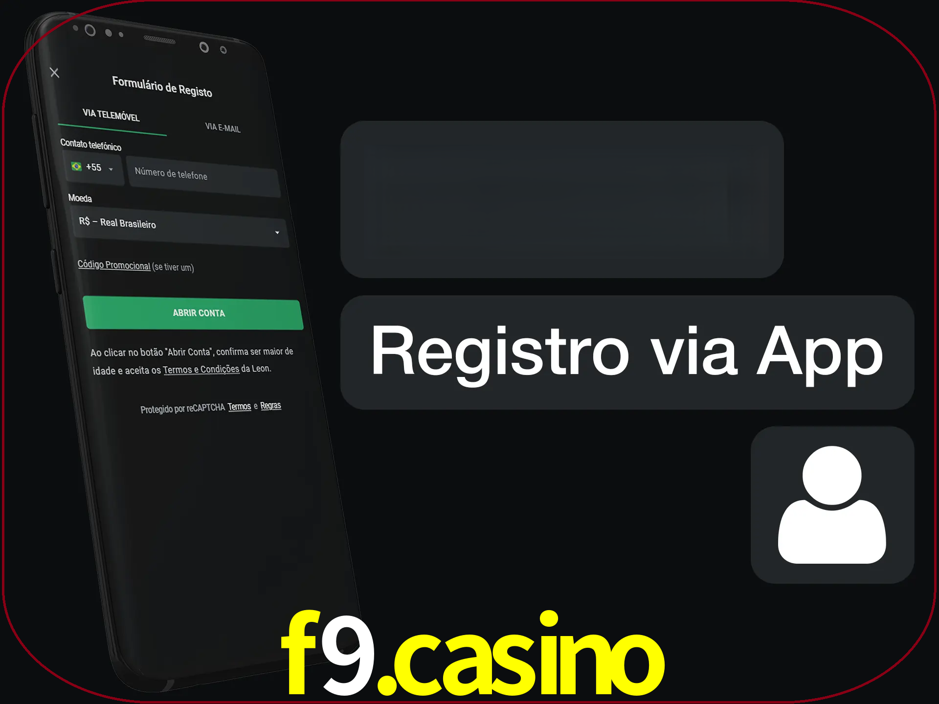 Registre-se com duas etapas usando o aplicativo.