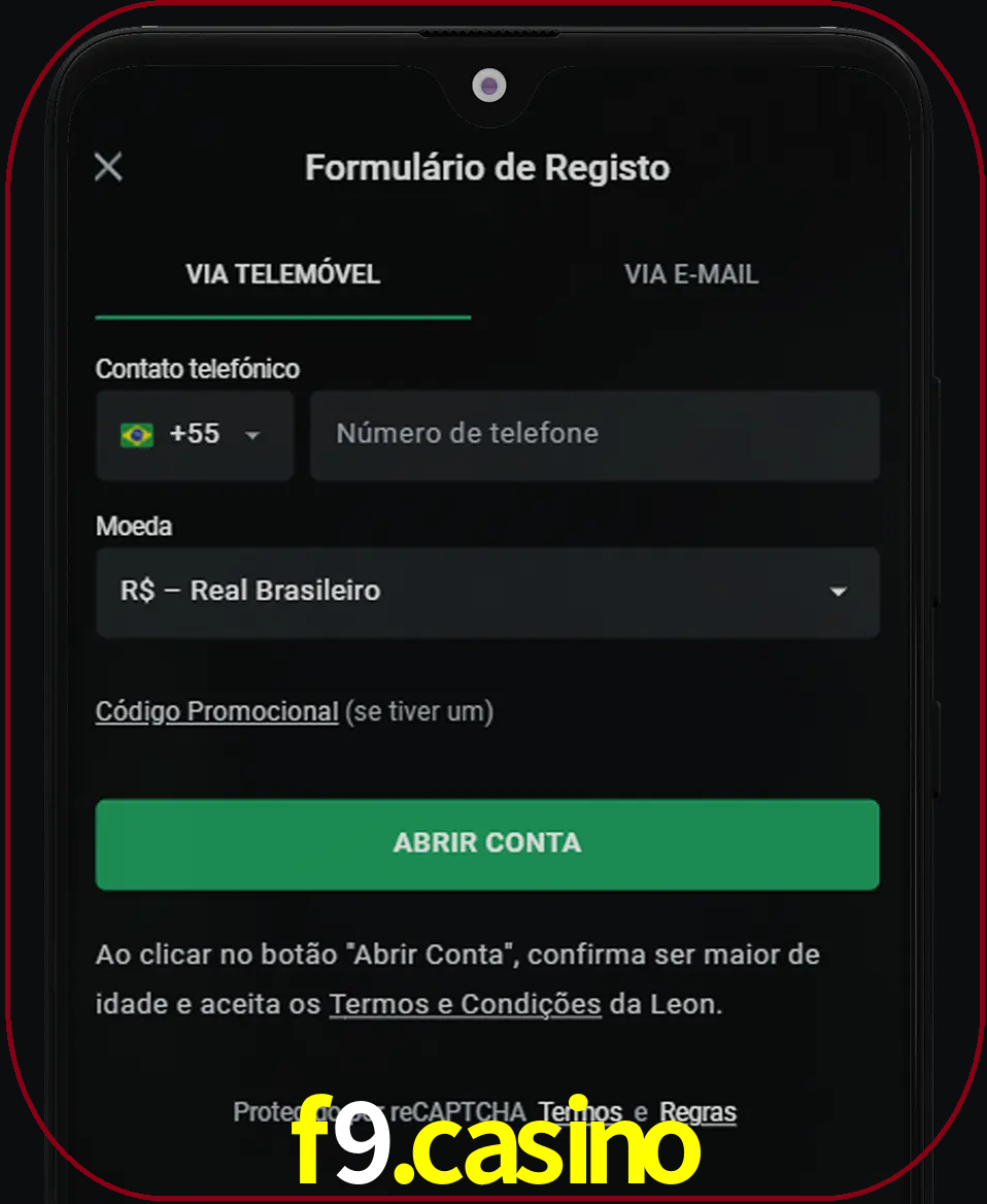 Abra o aplicativo e inicie o processo de registro.